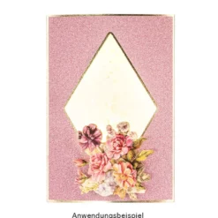 3-Fach-Grußkarten, Passepartout, Raute, B6, 5 versch. Farben, inkl. Umschläge, 10 Stück