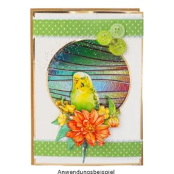 3-Fach Grußkarten, Passepartout Kreis, B6, Naturweiß, inkl. Umschläge, 10 Stück