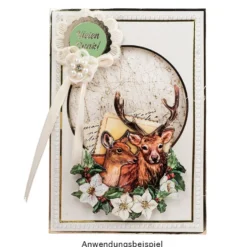 3-Fach Grußkarten, Passepartout Kreis, B6, Naturweiß, inkl. Umschläge, 10 Stück