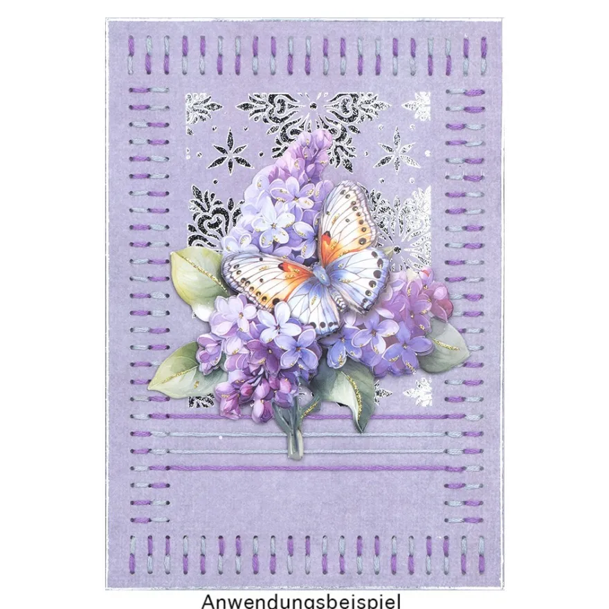 Fadengrafik-Grußkarten, Soft-Marmor, 11,5cm x 16,5cm, 300g/m², 10 Farben, inkl. Umschläge, 20-teilig