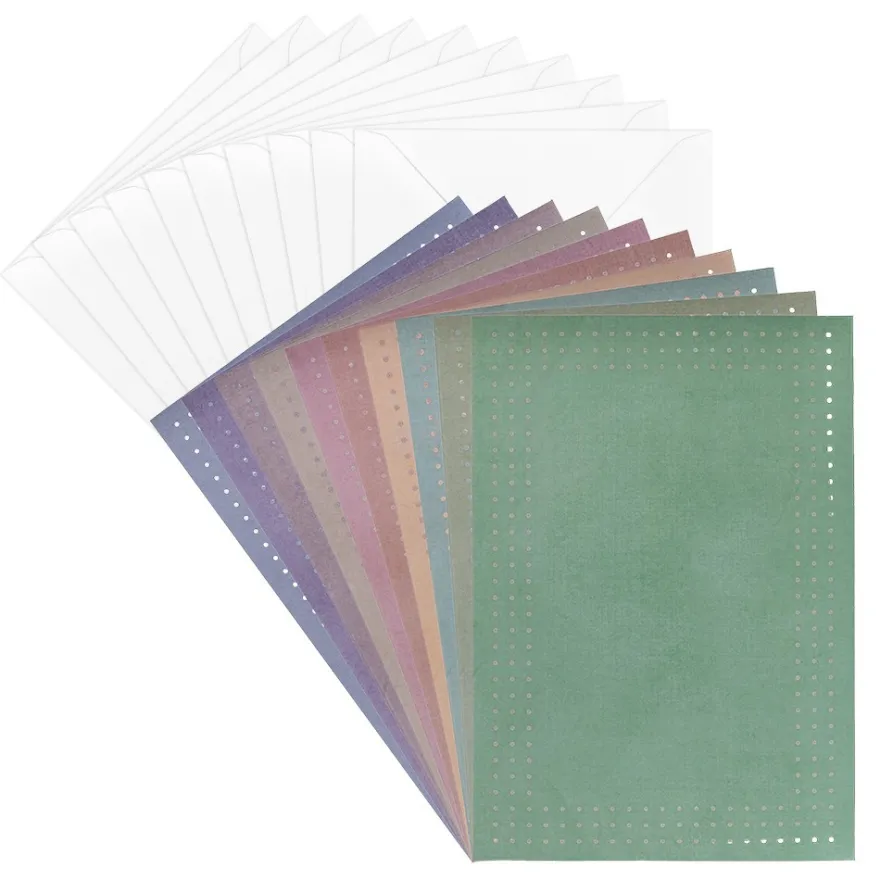 Fadengrafik-Grußkarten, Soft-Marmor, 11,5cm x 16,5cm, 300g/m², 10 Farben, inkl. Umschläge, 20-teilig