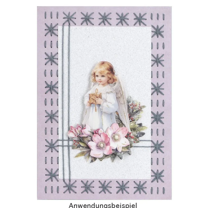 Fadengrafik-Grußkarten, Soft-Marmor, 11,5cm x 16,5cm, 240g/m², 10 Farben, inkl. Umschläge, 20-teilig