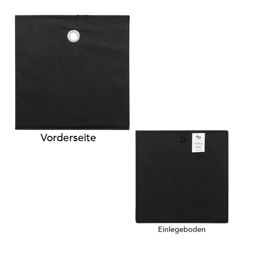 Faltbare Aufbewahrungsboxen, 30cm x 30cm x 30cm, schwarz, 6 Stück