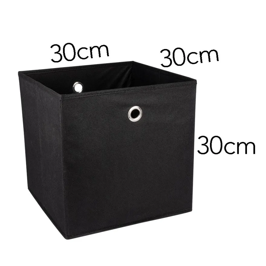 Faltbare Aufbewahrungsboxen, 30cm x 30cm x 30cm, schwarz, 6 Stück