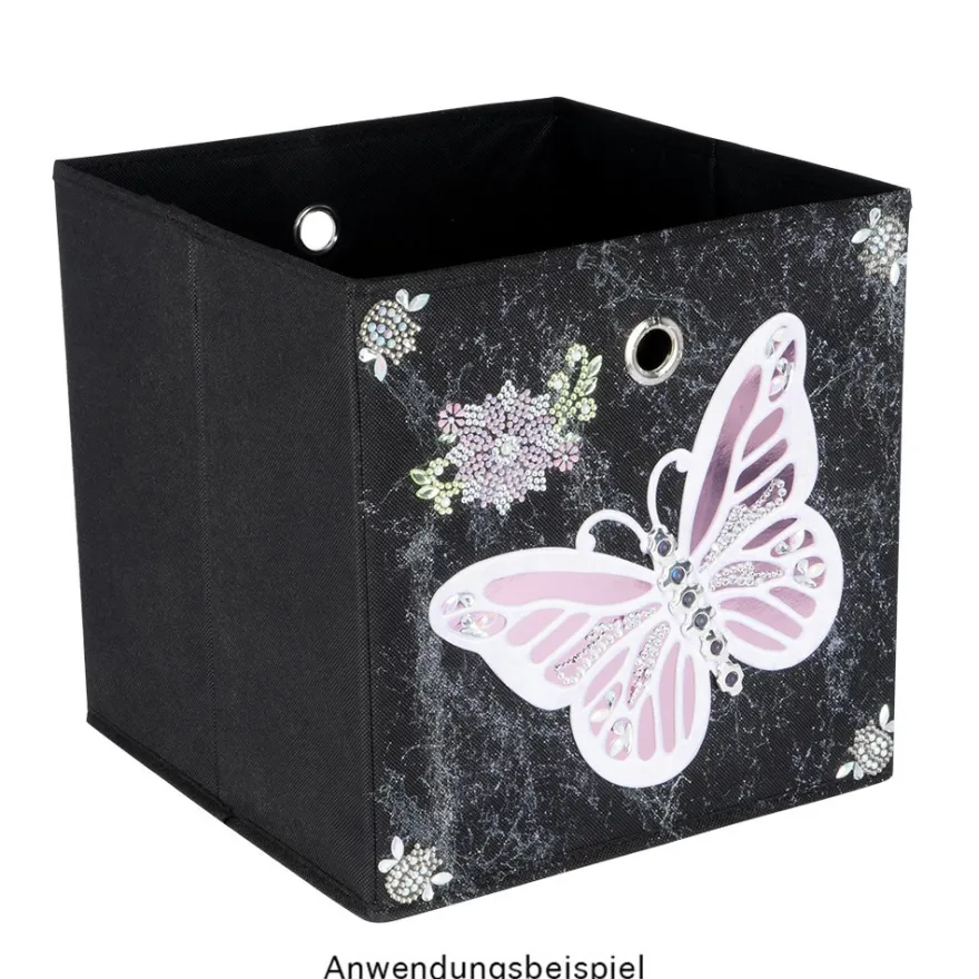 Faltbare Aufbewahrungsboxen, 30cm x 30cm x 30cm, schwarz, 6 Stück