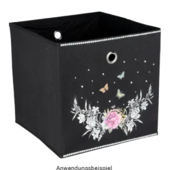 Faltbare Aufbewahrungsboxen, 30cm x 30cm x 30cm, schwarz, 6 Stück