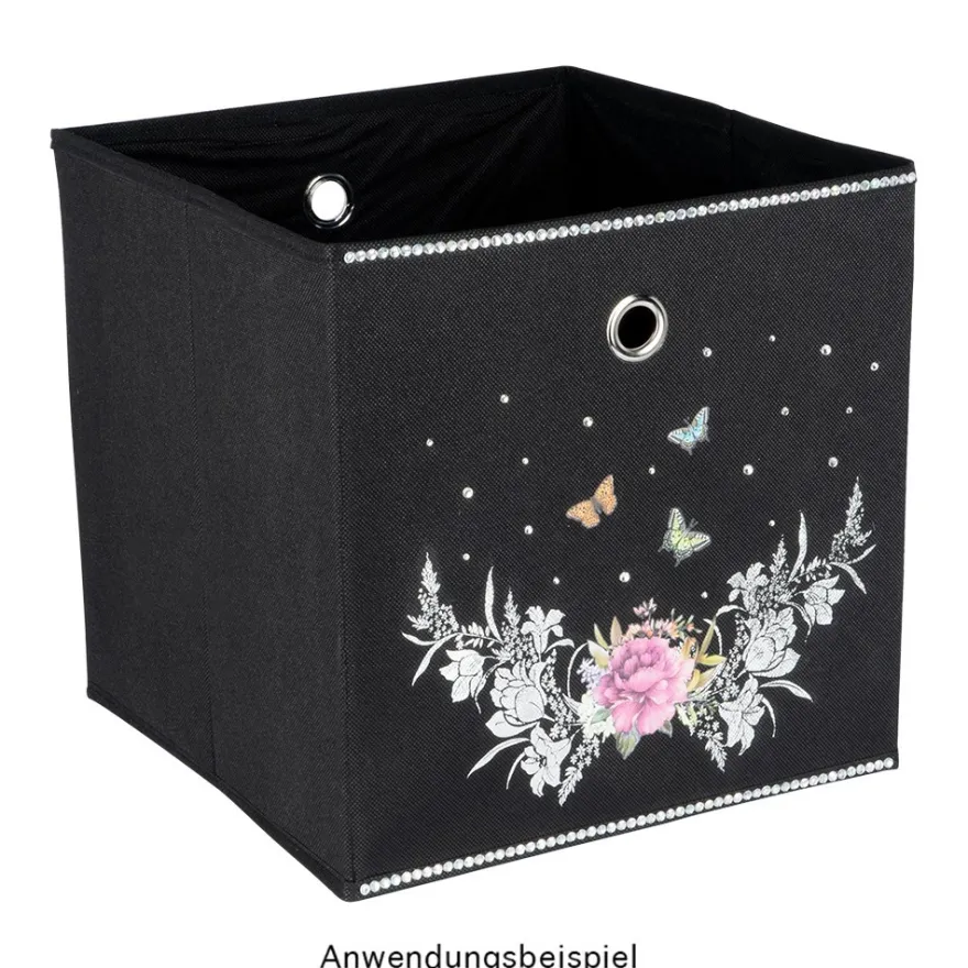 Faltbare Aufbewahrungsboxen, 30cm x 30cm x 30cm, schwarz, 6 Stück