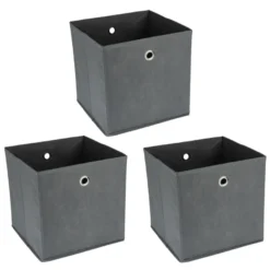 Faltbare Aufbewahrungsboxen, 30cm x 30cm x 30cm, grau, 3 Stück