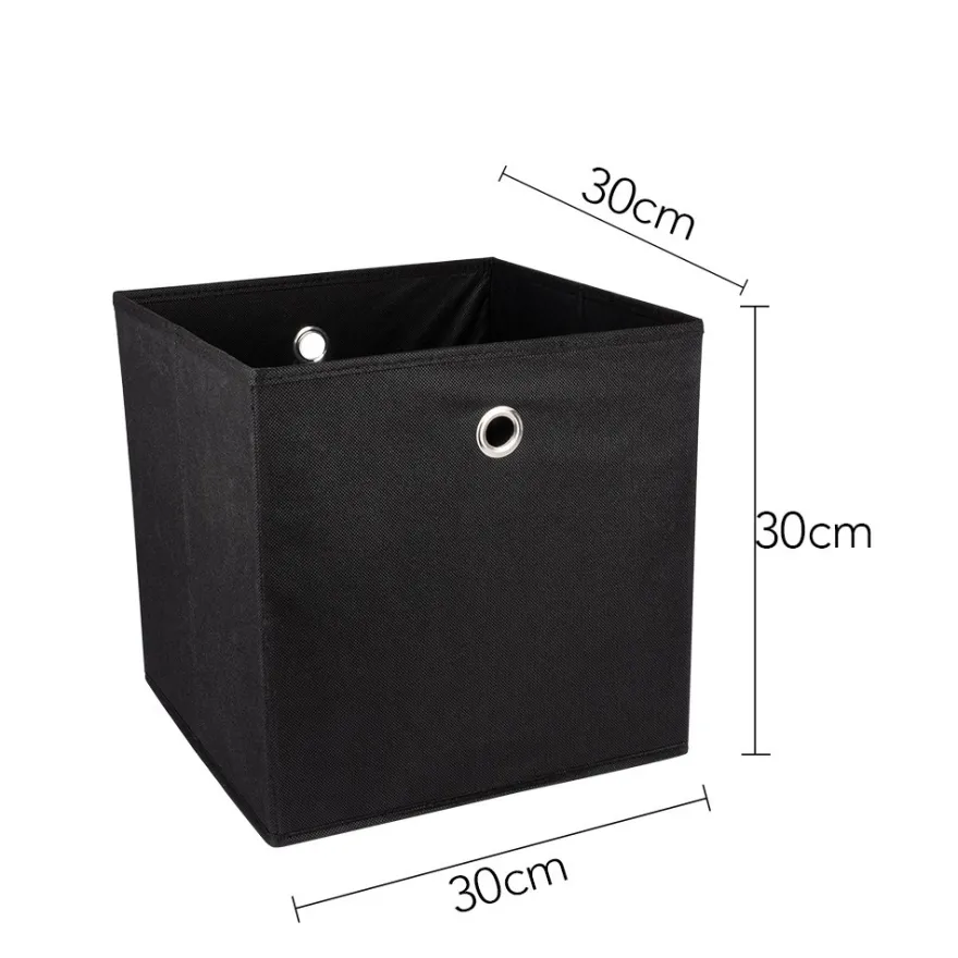 Faltbare Aufbewahrungsboxen, 30cm x 30cm x 30cm, schwarz, 3 Stück