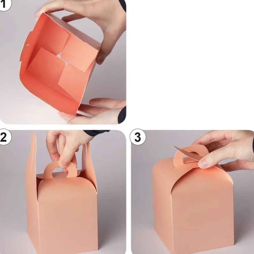 Faltboxen, geklebt, 10 cm x 10 cm x 10 cm, Spiegelkarton, verschiedene Farben, 10 Stück