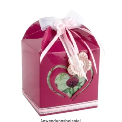 Faltboxen Herz, 250g/m², 7,2cm x 7,2cm x 10cm, versch. Farben & Papiere, 10 Stück