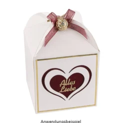 Faltboxen Herz, 250g/m², 7,2cm x 7,2cm x 10cm, versch. Farben & Papiere, 10 Stück