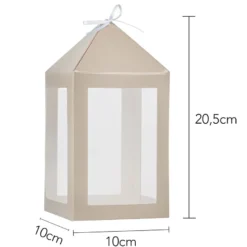 Faltboxen, Laterne, 250g/m², 20,5cm x 10cm x 10cm, verschiedene Pastellfarben, 10 Stück