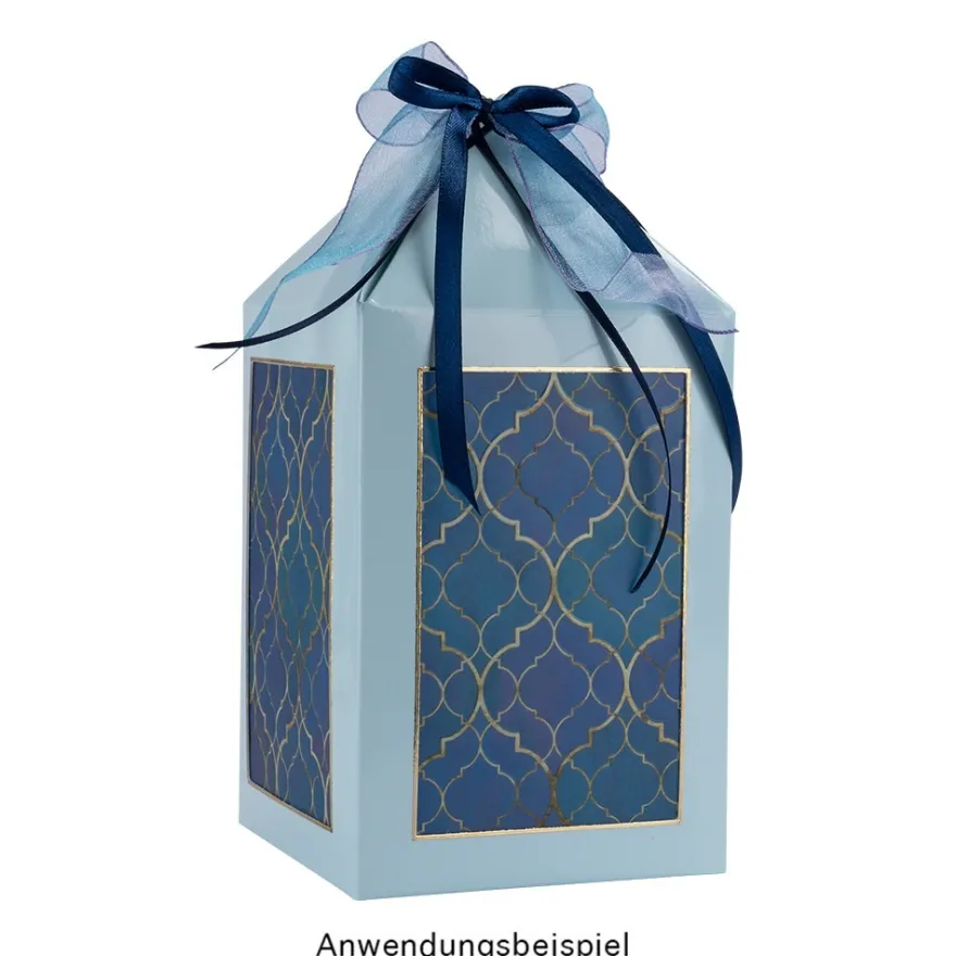 Faltboxen, Laterne, 250g/m², 20,5cm x 10cm x 10cm, verschiedene Pastellfarben, 10 Stück
