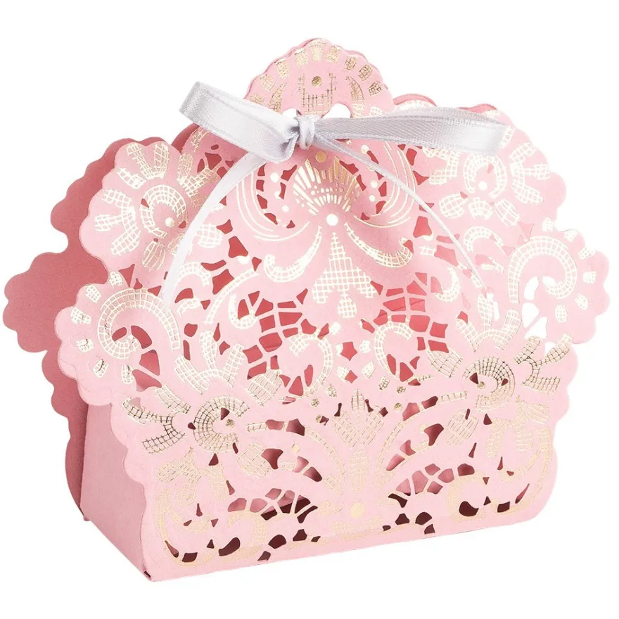Faltboxen mit Laser-Ornamentik & Folienveredelung, 11x9,5x2,4cm, 10 Stück