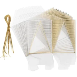Faltboxen, Pyramide, 11cm x 7,5cm x 7,5cm, mit Goldfolien-Veredelung, 10 Stück