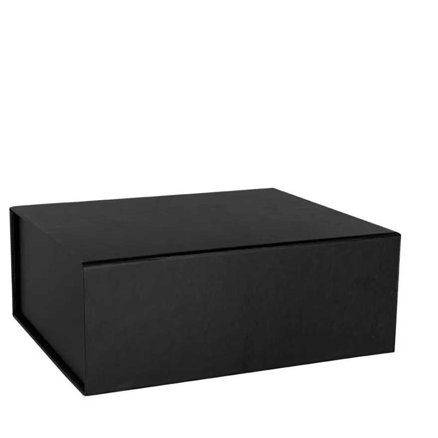 Faltbox mit Magnetverschluss, 21cm x 17,3cm x 8,2cm, 1200 g/m², schwarz