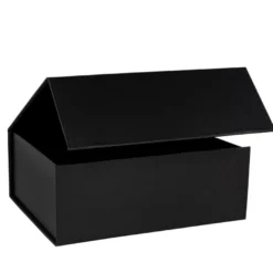 Faltbox mit Magnetverschluss, 21cm x 17,3cm x 8,2cm, 1200 g/m², schwarz