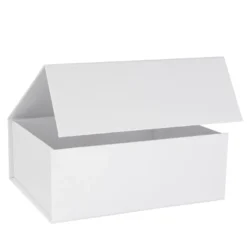 Faltbox mit Magnetverschluss, 21cm x 17,3cm x 8,2cm, 1200 g/m², weiß