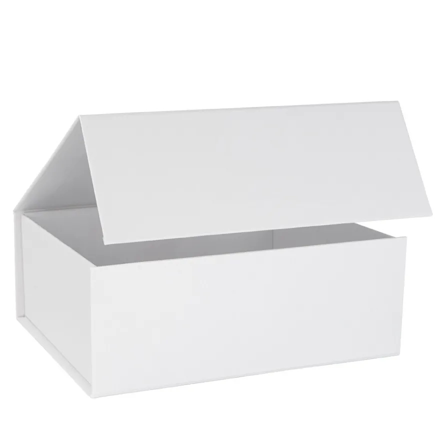 Faltbox mit Magnetverschluss, 21cm x 17,3cm x 8,2cm, 1200 g/m², weiß
