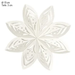 Faltelemente, Sternenblüte 1, für 5 Sternenblüten, Perlmuttpapier, creme, 120g/m², 40 Stück
