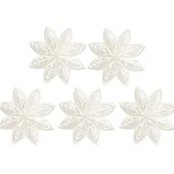 Faltelemente, Sternenblüte 1, für 5 Sternenblüten, Perlmuttpapier, creme, 120g/m², 40 Stück