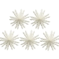 Faltelemente, Sternenblüte 4, für 5 Sternenblüten, Perlmuttpapier, creme, 120g/m², 40 Stück