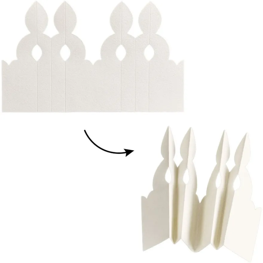 Faltelemente, Sternenblüte 4, für 5 Sternenblüten, Perlmuttpapier, creme, 120g/m², 40 Stück
