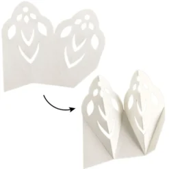Faltelemente, Sternenblüte 3, für 5 Sternenblüten, Perlmuttpapier, creme, 120g/m², 40 Stück