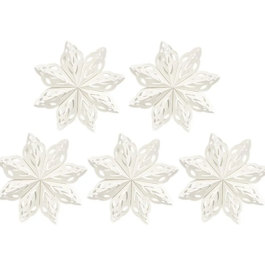 Faltelemente, Sternenblüte 3, für 5 Sternenblüten, Perlmuttpapier, creme, 120g/m², 40 Stück