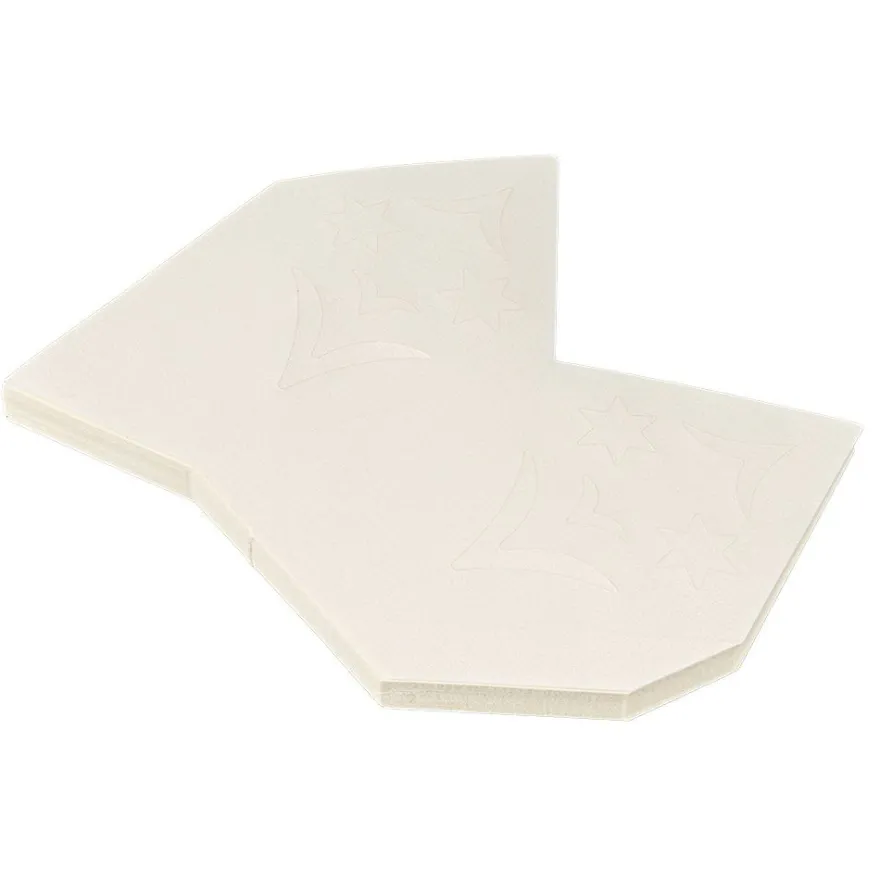 Faltelemente, Sternenblüte 2, für 5 Sternenblüten, Perlmuttpapier, creme, 120g/m², 40 Stück