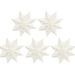 Faltelemente, Sternenblüte 2, für 5 Sternenblüten, Perlmuttpapier, creme, 120g/m², 40 Stück
