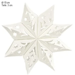 Faltelemente, Sternenblüte 2, für 5 Sternenblüten, Perlmuttpapier, creme, 120g/m², 40 Stück