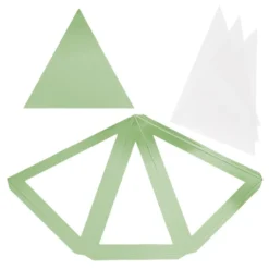 Falt-Laternen, Pyramide, 280g/m², 27,5cm x 18,5cm x 21cm, grün, 3 Stück