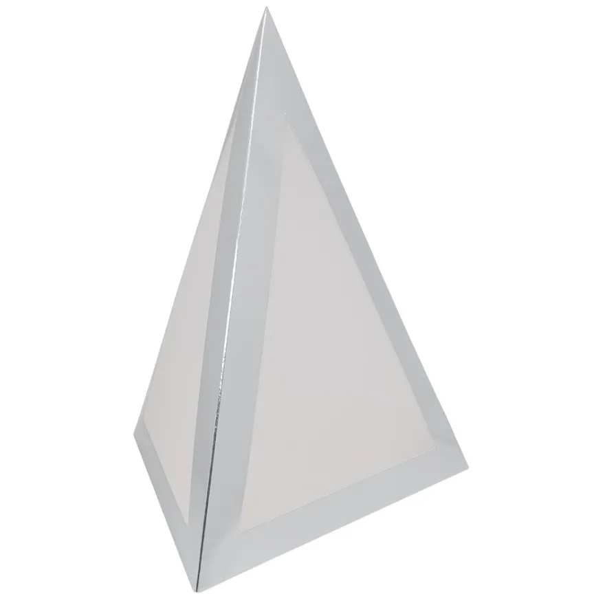 Falt-Laternen, Pyramide, 280g/m², 27,5cm x 18,5cm x 21cm, silber, 3 Stück