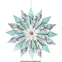 Faltpapiere, Duo-Design 42, 10cm x 15cm, Blüten/blau, 50 Stück