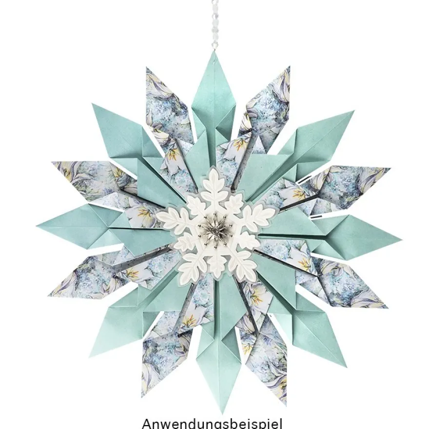 Faltpapiere, Duo-Design 42, 10cm x 15cm, Blüten/blau, 50 Stück