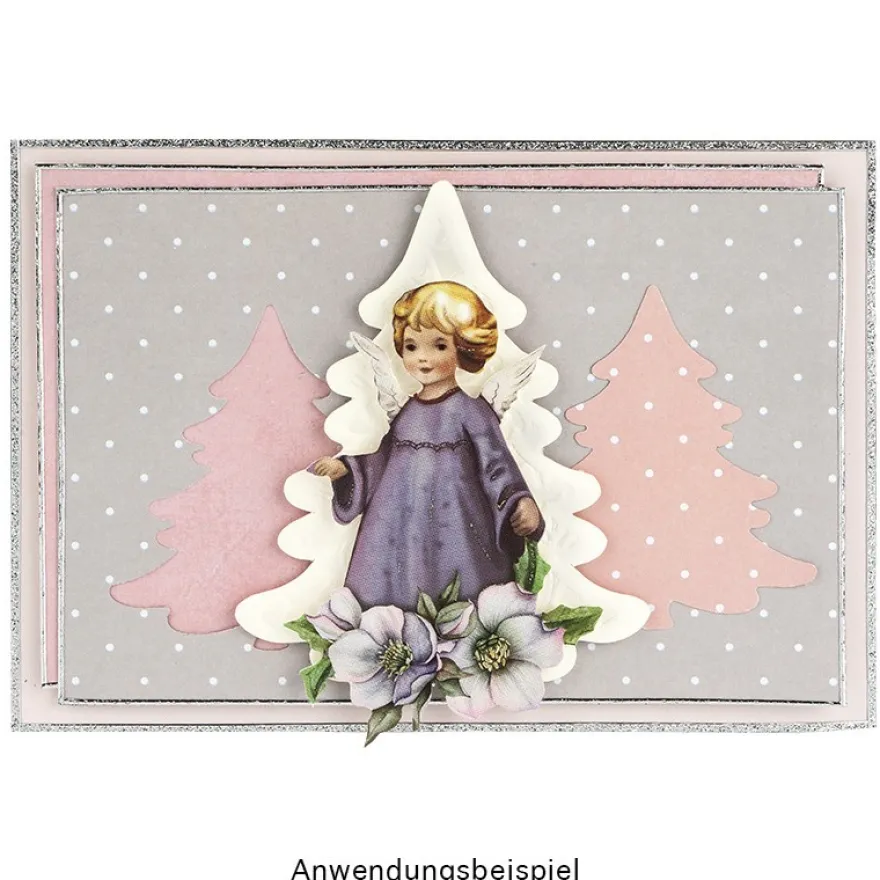 Faltpapiere, Duo-Design 34, 10cm x 15cm, Punkte/grau, 50 Stück