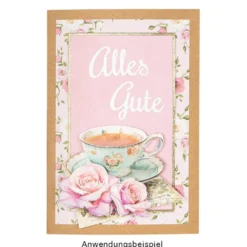 Faltpapiere, Duo-Design 39, 10cm x 15cm, Rosen/rosa, 50 Stück