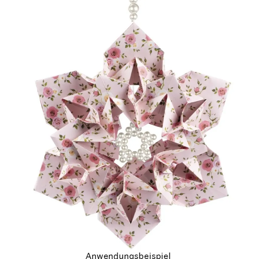 Faltpapiere, Duo-Design 39, 10cm x 15cm, Rosen/rosa, 50 Stück
