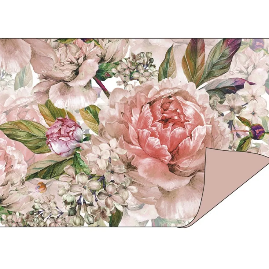 Faltpapiere Duo-Design 1, DIN A5, Blumen/rosenholz, 50 Stück