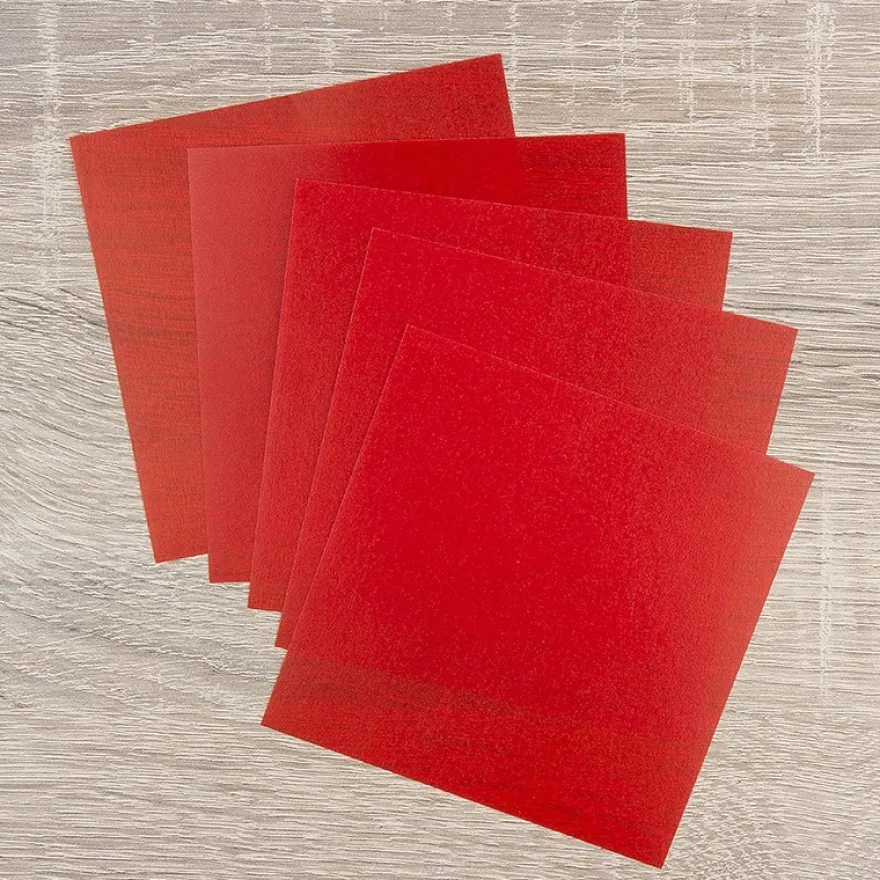 Faltpapiere, transparent, 10cm x 10cm, 110 g/m², rot, 100 Stück