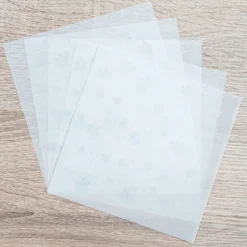Faltpapiere, transparent, Eiskristalle, 15cm x 15cm, 110 g/m², weiß/silber, 100 Stück