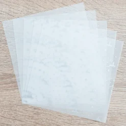 Faltpapiere, transparent, Hirsche, 15cm x 15cm, 110 g/m², weiß/silber, 100 Stück
