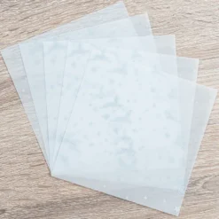 Faltpapiere, transparent, Hirsche, 10cm x 10cm, 110 g/m², weiß/silber, 100 Stück