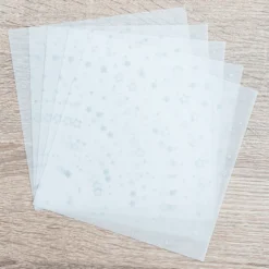 Faltpapiere, transparent, Sterne, 15cm x 15cm, 110 g/m², weiß/silber, 100 Stück