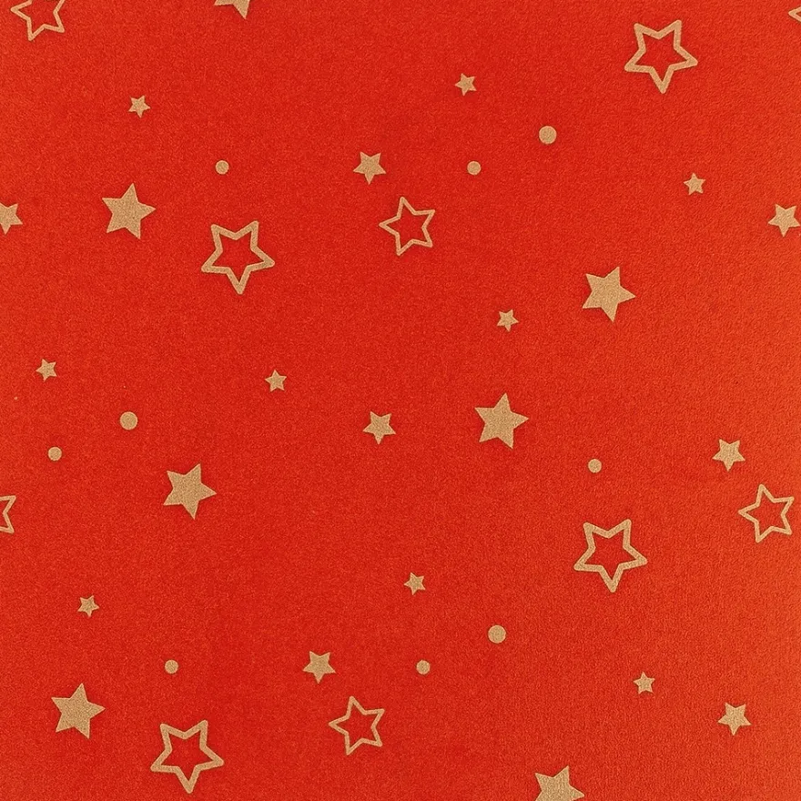 Faltpapiere, transparent, Sterne, 20cm x 20cm, 110 g/m², rot/gold, 100 Stück