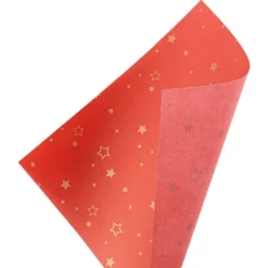 Faltpapiere, transparent, Sterne, 20cm x 20cm, 110 g/m², rot/gold, 100 Stück