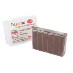 Faszina Soft, Design-Modelliermasse, braun mit Glitzer, 55g, leicht formbar, ofenhärtend