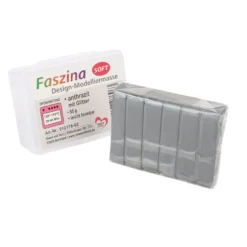 Faszina Soft, Design-Modelliermasse, anthrazit mit Glitzer, 55g, leicht formbar, ofenhärtend